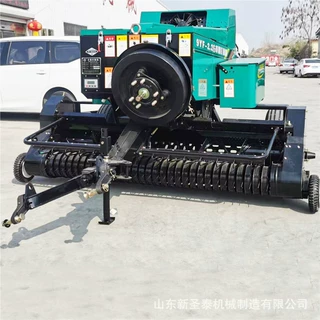 小麦秸秆捡拾打捆机工作视频四轮牵引自动操作秸秆捡拾打捆机效果
