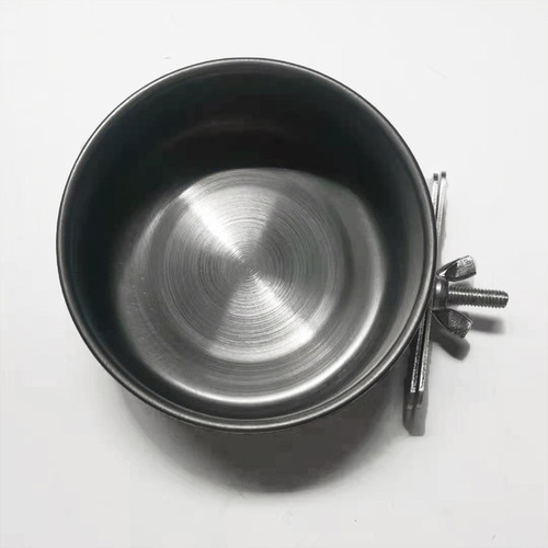 Stainless steel parrot food bowl, bird hanging cage fixed anti-tipping stainless steel bowl, parrot supplies pet feeding bowl