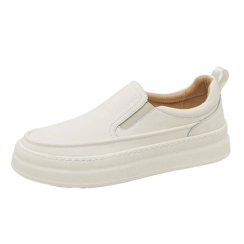 Hombres con un pie sin lazos zapatos casuales perezosos simple moda versátil moda cómoda zapatos deportivos de skate de piel de cerdo