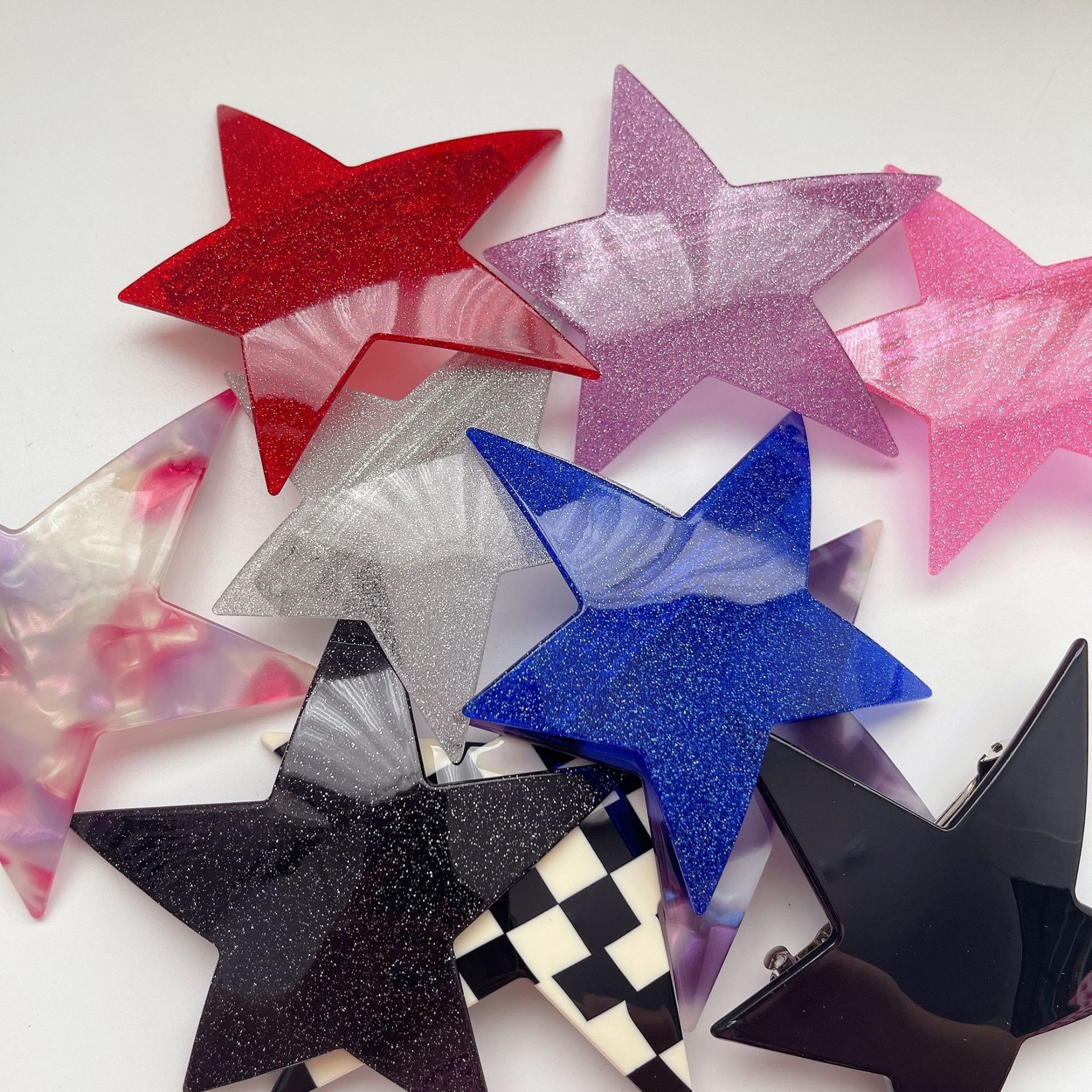50g Weight Fashion Star Acetic Acid Sheets Hair Clip