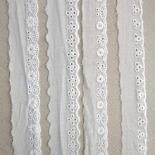 刺绣棉布小三孔五孔条码服装辅料女装童装饰品DIY波浪边镂空花边