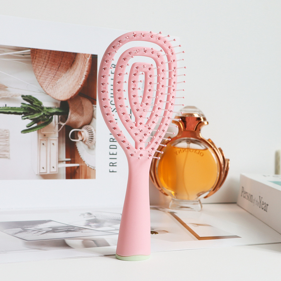 Peine en forma de espalda hueco para el hogar Peine para el cabello de niña de alto valor Peine de masaje esponjoso Costillas de cerdo Peine de curva grande