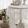 French hollow white lace American pastoral Nordic rectangular tablecloth anti -slip transparent desktop fabric wholesale