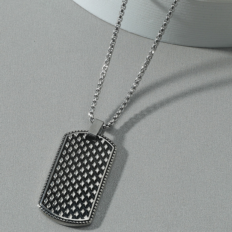 wholesale retro brand pendant titanium steel necklace Nihaojewelry