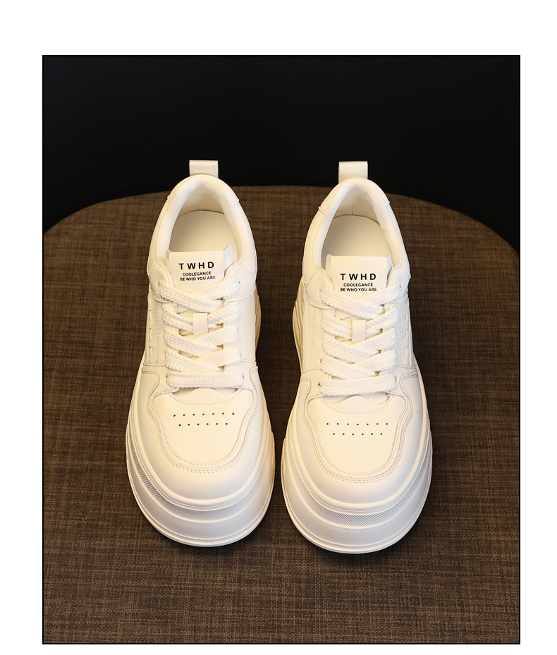 Giày sneaker nữ đế dày tăng chiều cao, phong cách thời trang đa năng — màu be chi tiết 13