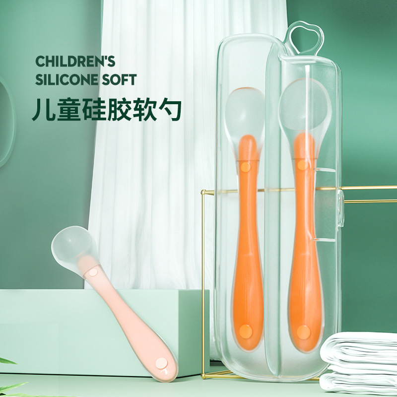 Newborn Baby Silicone Soft Spoon Large Food Supplement Spoon 6 Months and Above Baby Feeding Spoon Kidsren's Tableware
