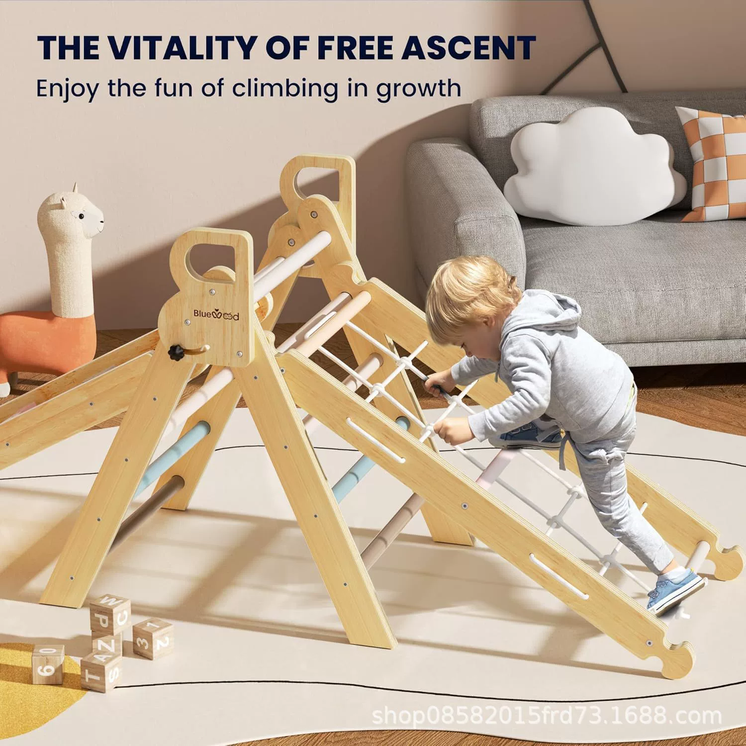 Трансграничная деревянная скалолазная рамка Детская горка Чувствительный Тренировка Детские игрушки Вкалолазная стойка Домашняя крытая игрушка