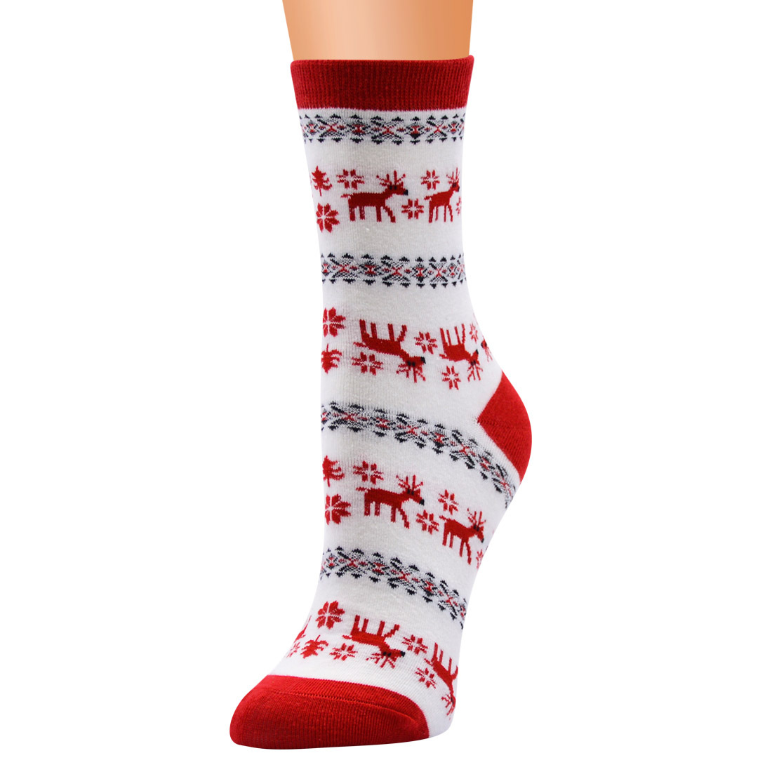 Women'S Gender Cotton Fabric Women's Fashion Christmas Tree Cotton Jacquard Crew Socks