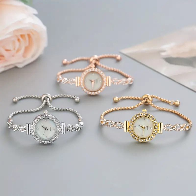 New Cross-Border Women's Watch, Compact, Diamond-Encrusted, Accessible Luxury, Middle-Aged Women's Niche, Retro Roman Women's Watch, Factory Direct Sale