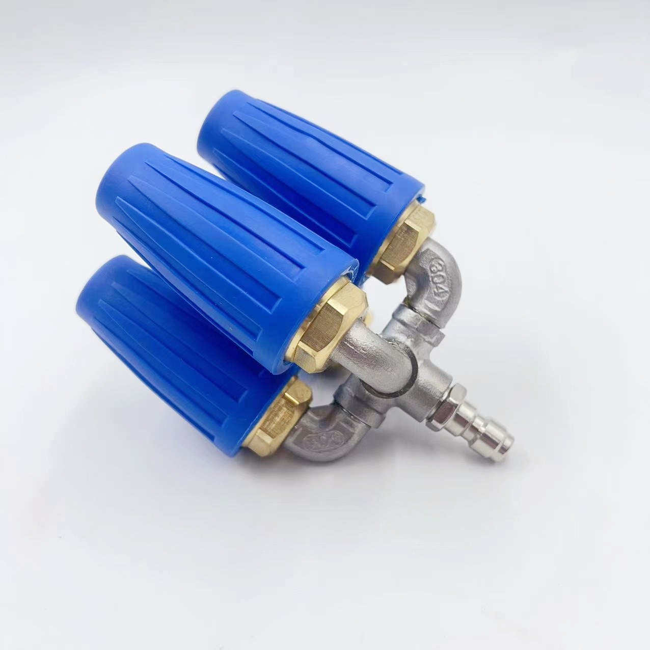 8개의 발톱이 있는 파란색 알루미늄 4회전 노즐