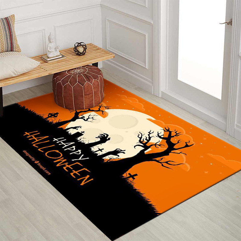 Fábrica transfronteriza alcantarilla cubierta de alcantarilla alfombra de payaso estera de la puerta de Halloween cráneo diseño fantasma cara estera del pie estera del baño