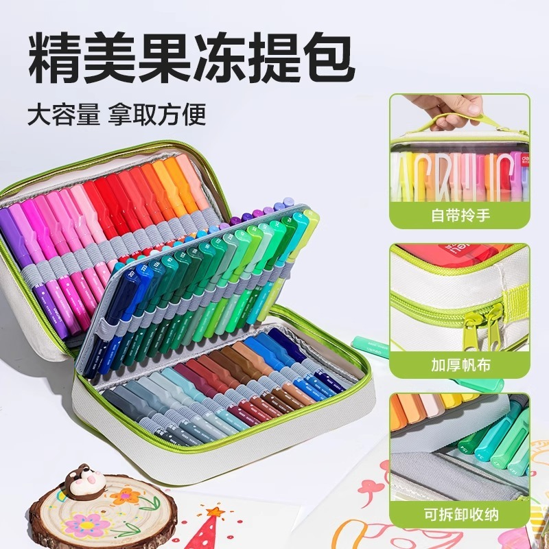 デリバッグ ストレート液体アクリルマーカーペン ソフトヘッド 積み重ね可能 強力なカバー力 小学生の絵画用の紙が透けにくい|undefined