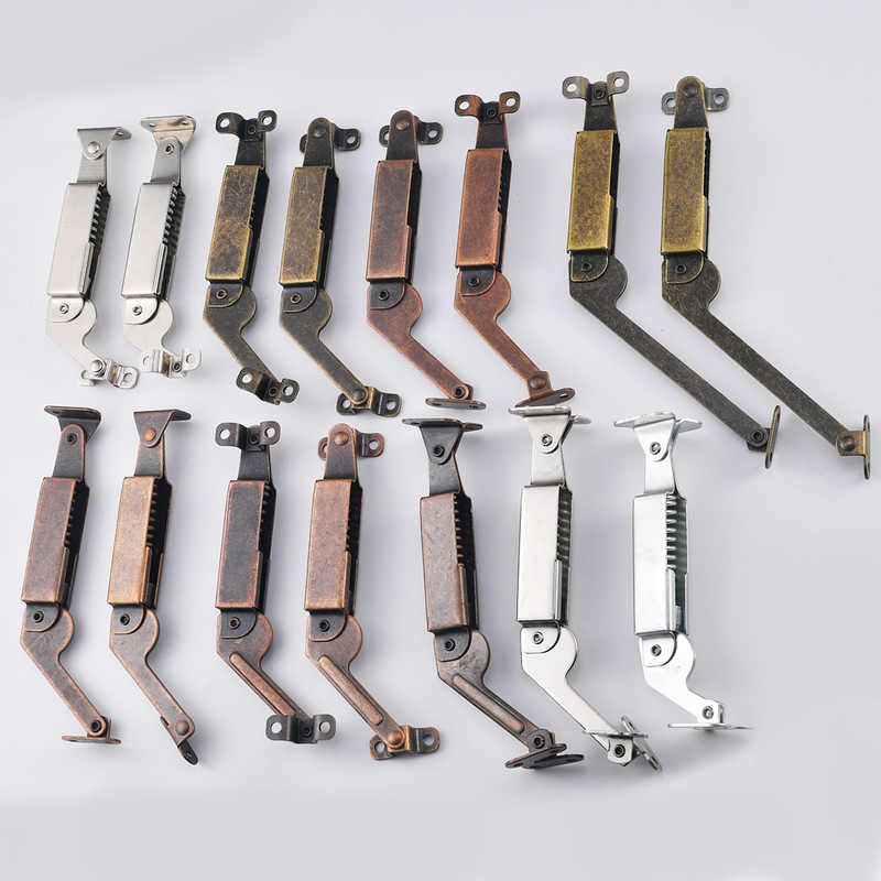 Wooden Box Box Hardware New Chinoiserie Long Arm Curved Hand Luggage Cabinet Support Frame Spring Curved Arm Support Hinge