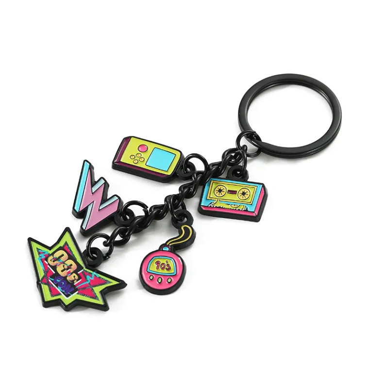 Cartoon Skewer Keychain Backpack Pencil Case DIY Accessories Decorative Key Chain Pvc Soft Glue Keychain Accessories Ring