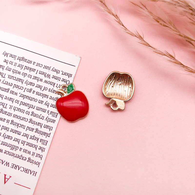 Mixto 20 Día del Maestro suministros pequeño colgante Apple llavero marcador creativo diy pulsera collar accesorios de joyería