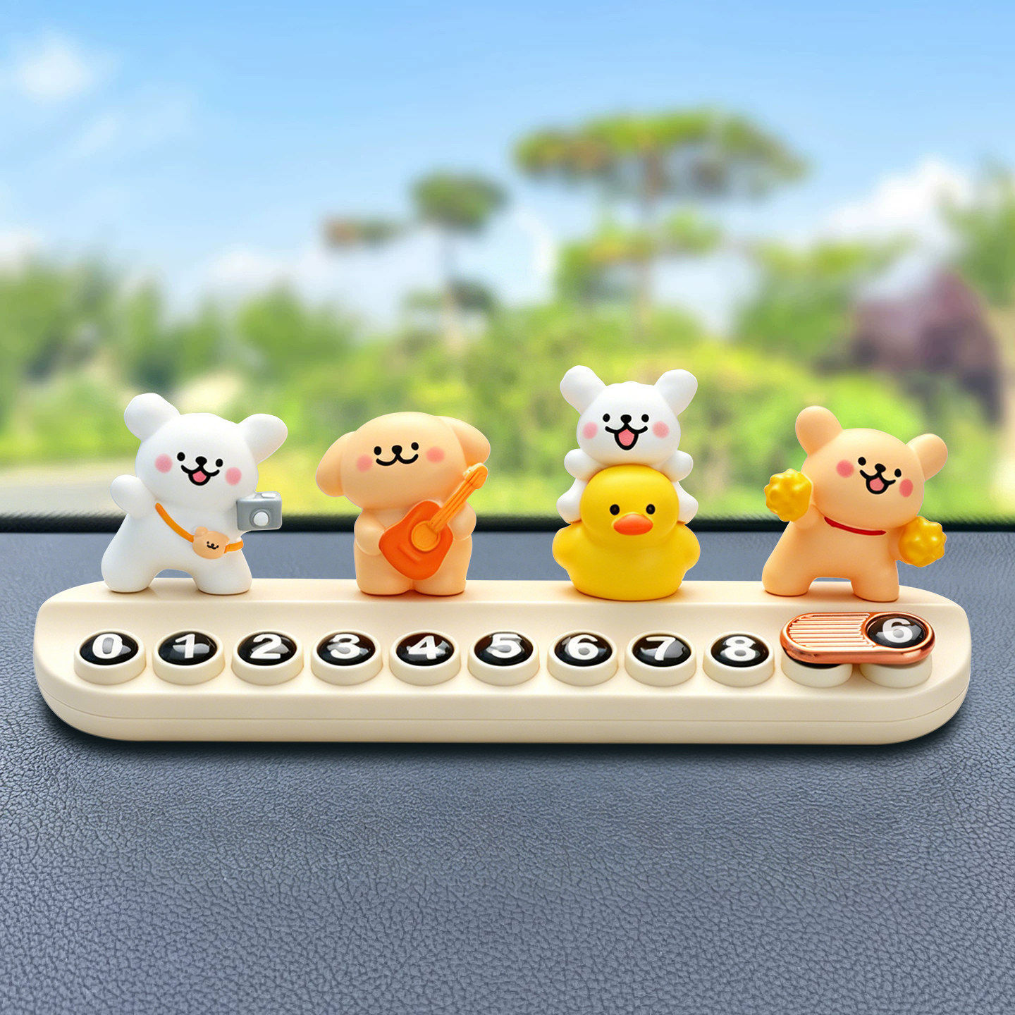 Line Drawing Puppy Temporary Parking Number Plate 2026 New Cartoon Cute Mobile Phone Number Plate for Moving Car