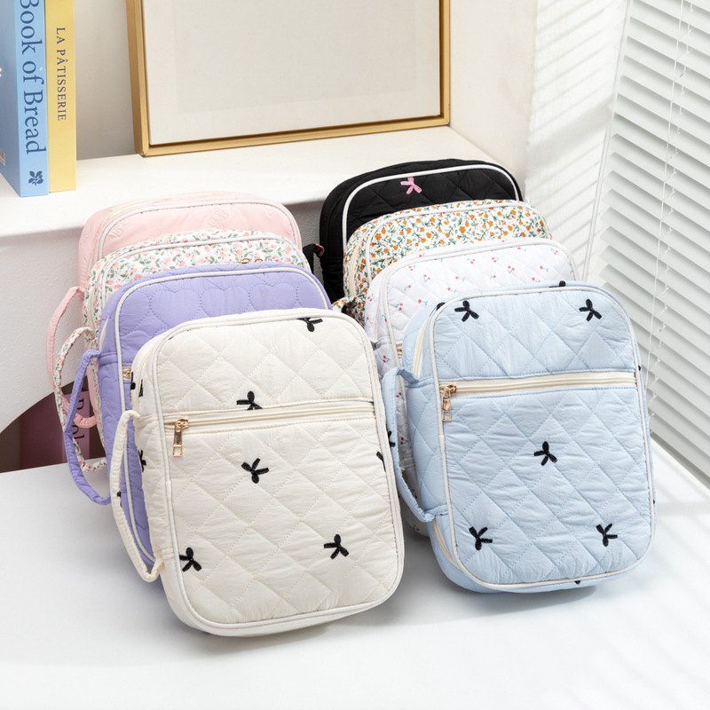 Dust-Proof Zipper Quilted Embroidered Book Storage Bag Cross-Border New Style Book Storage Pouch Prayer Book Protective Cover