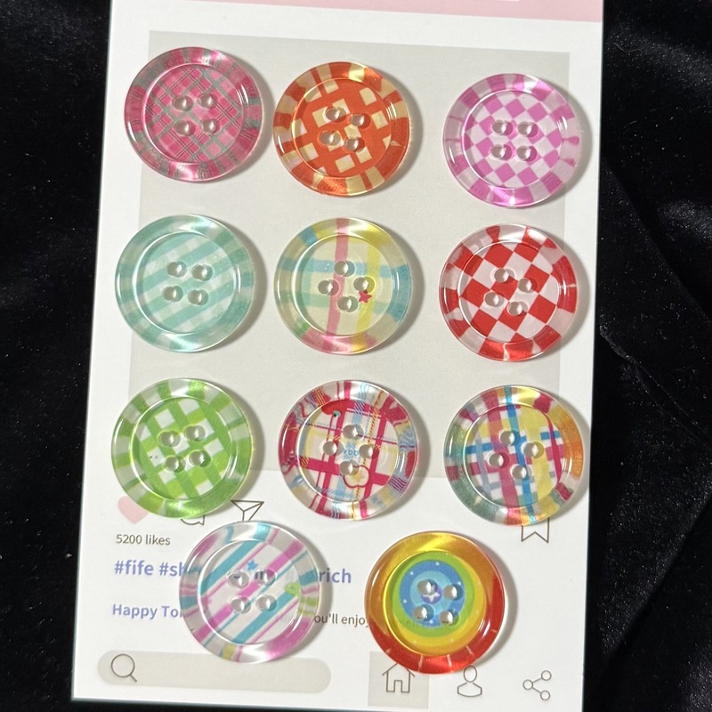 春夏新款清透印花苹果扣子配件DIY服饰纽扣洞洞鞋装饰手机壳配件|undefined