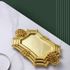 卸売り皿高颜値プレゼントは客先の新製品トレイ菓子皿金辺果物卸売りアイデア新製品を贈る