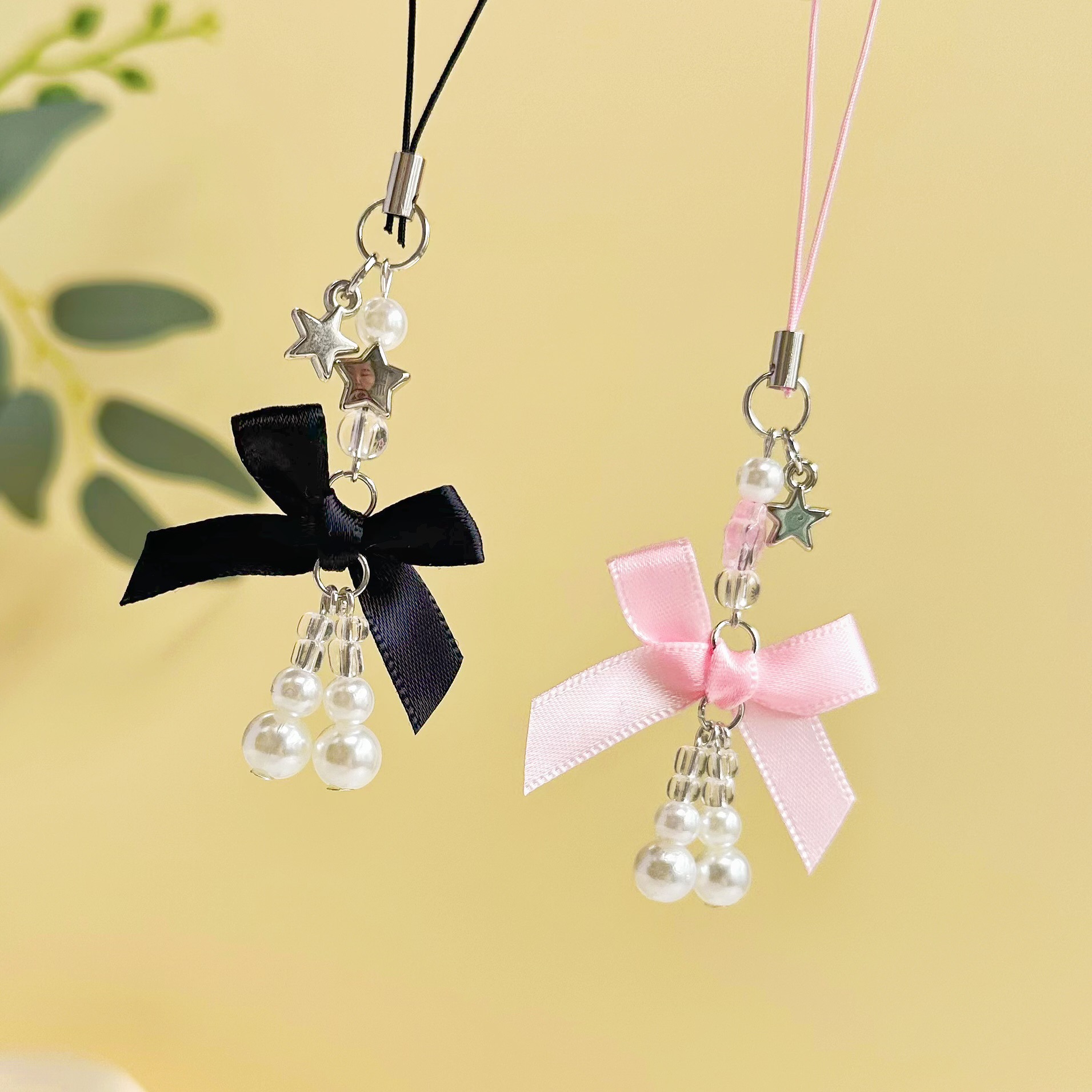 European and American Cross-border Jewelry Sweet Girl's Heart Pearl Bow Bag Pendant Hand Cream Pendant Mobile Phone Hanging Rope Chain