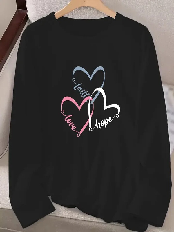 Love Hope Inspirational Shirt Funny Gothic T-Shirt Women's Casual Printed Crew Neck Sweatshirt T-Shirt Love Hope Inspirational Shirt Funny Gothic T-Shirt Women's Casual Printed Crew Neck Sweatshirt T-Shirt