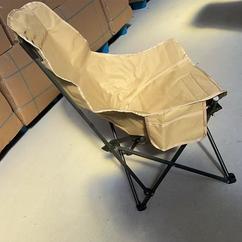 탑스티치 하이백 문체어 카키