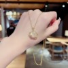 Tide, necklace stainless steel, fashionable pendant, micro incrustation, internet celebrity, Korean style, simple and elegant design