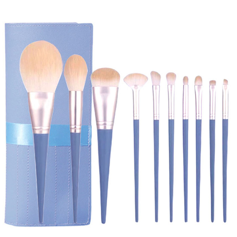 En stock nuevo patrón 10 Blue Bridge pinceles de maquillaje traje polvo suelto en forma de abanico cepillo de sombra de ojos herramientas de belleza conjunto completo de cepillos
