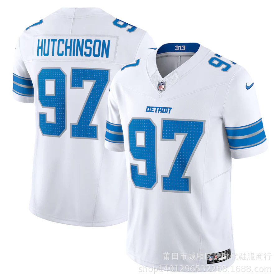 Los leones de la NFL Lions Hutchinson ¿ 97 St. Brown ¿ 14 Jersey bordado de Rugby