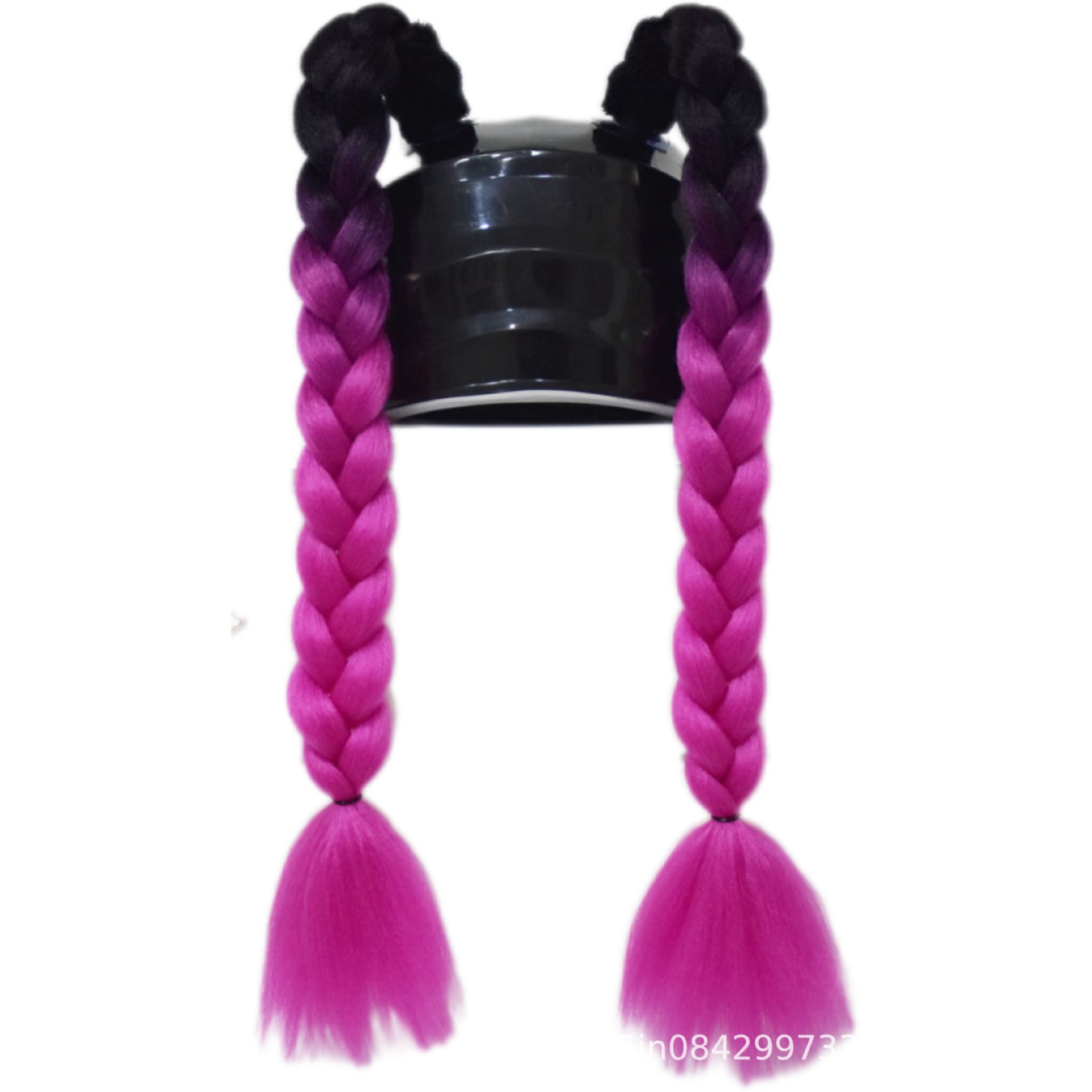 2 Colored Ponytail – Motuoche Auto Parts and Accessories - black-and-rose-red-ponytail-braids-1-pair