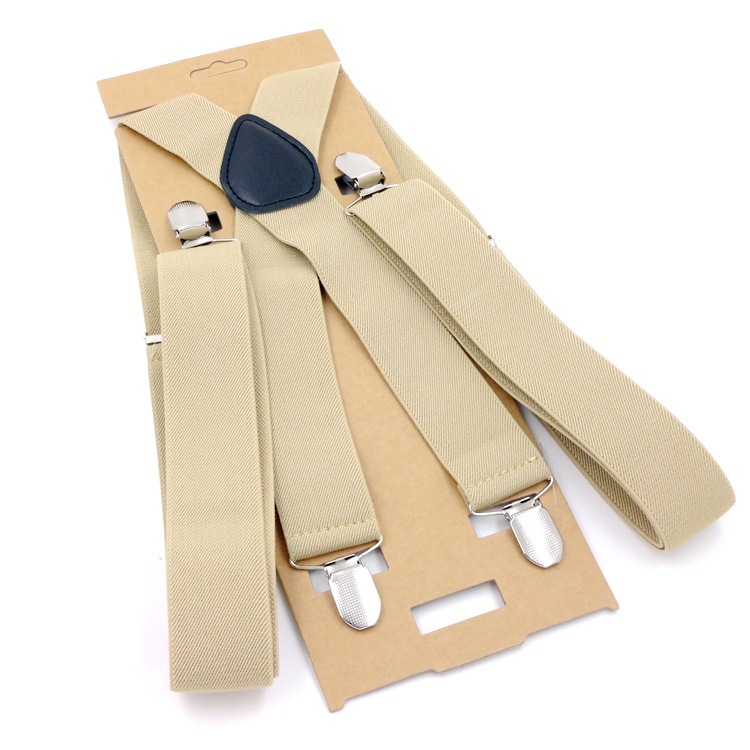 3.5cm双面斜纹无梭仿尼龙背带裤松紧杏色磨毛裤腰里橡筋高弹性