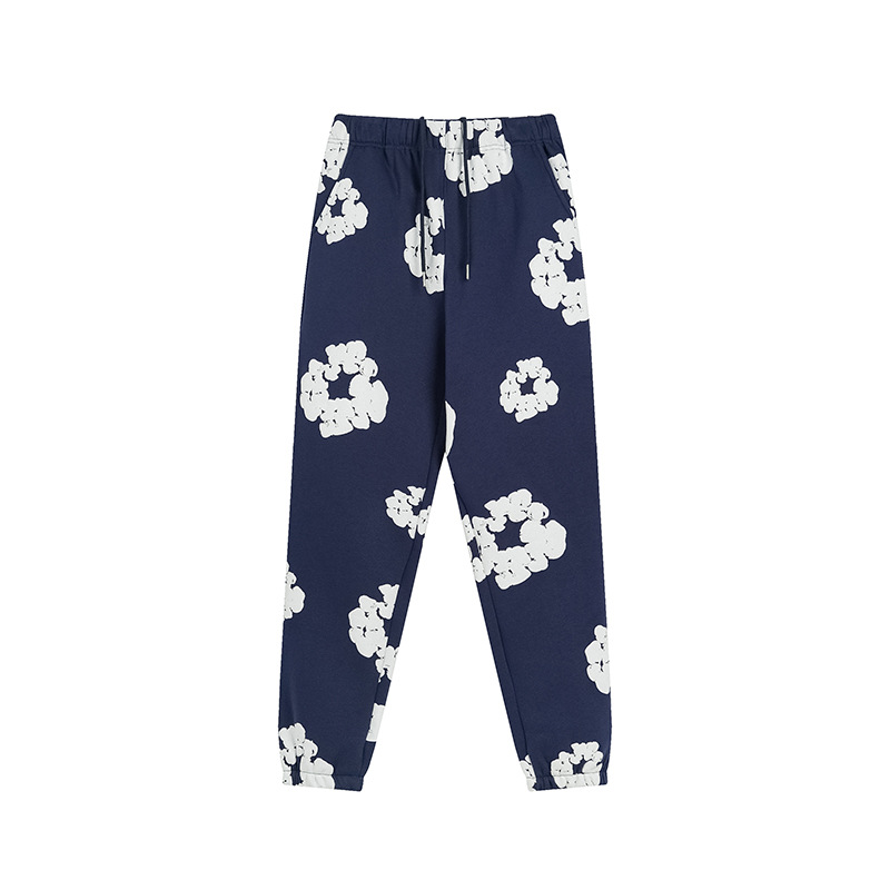 American High Street tridimensional espuma algodón impreso bordado Estilo Vintage hip hop hombres y mujeres micro cuerno pantalones de chándal