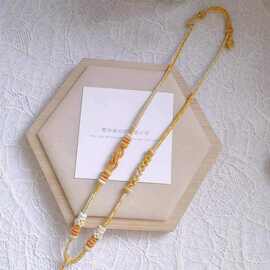 段染线配色温柔纯手工编绳可调节项链绳吊坠绳新款编绳桃花中国风