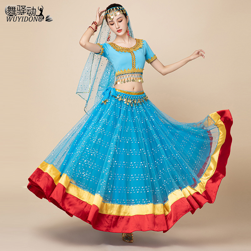 Huayu Indian Dance Belly Dance Festival Performance Costume Long Skirt Group Annual Meeting Performance Outfit for Adult Women