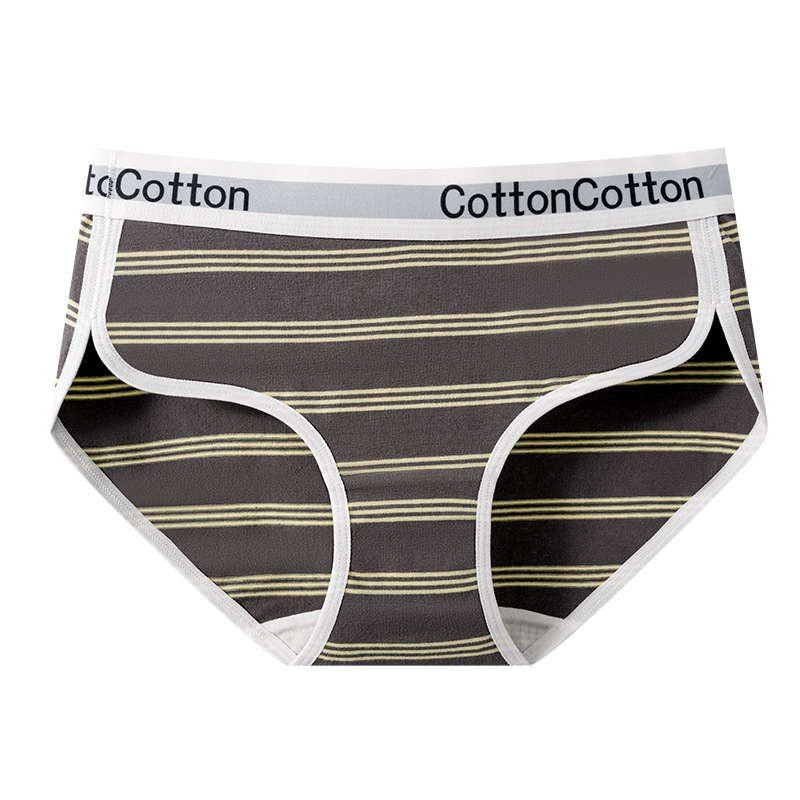 La promoción principal es la ropa interior de cintura media de niña de algodón de estilo deportivo a rayas estilo ins