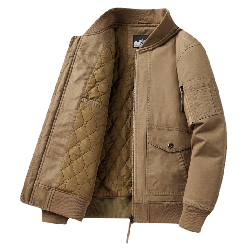 Otoño e invierno nuevos hombres transfronterizos Comercio exterior exclusivo más tamaño abrigo de algodón acolchado forrado de lana engrosado abrigo de hombre abrigo de algodón acolchado de papá