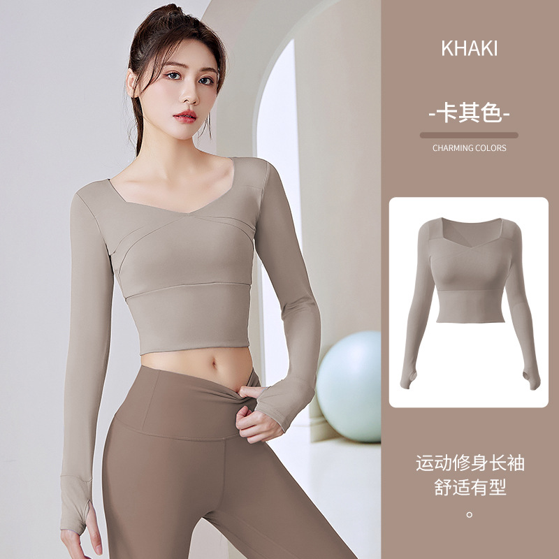 Juyitang スプライスヨガ服トップス女性用ブラジャーなしファッションスポーツスーツハイウエストヒップリフティングフィットネススーツ