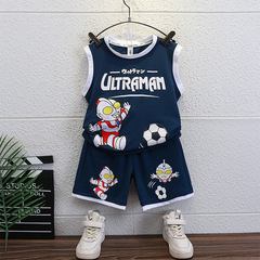 奧特曼男童籃球服六一兒童夏裝運動套裝2024新款洋氣寶寶夏天衣服