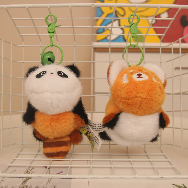 Linda muñeca panda pequeña muñeca de peluche colgante llavero mochila joyería muñeca de juguete regalo de cumpleaños al por mayor