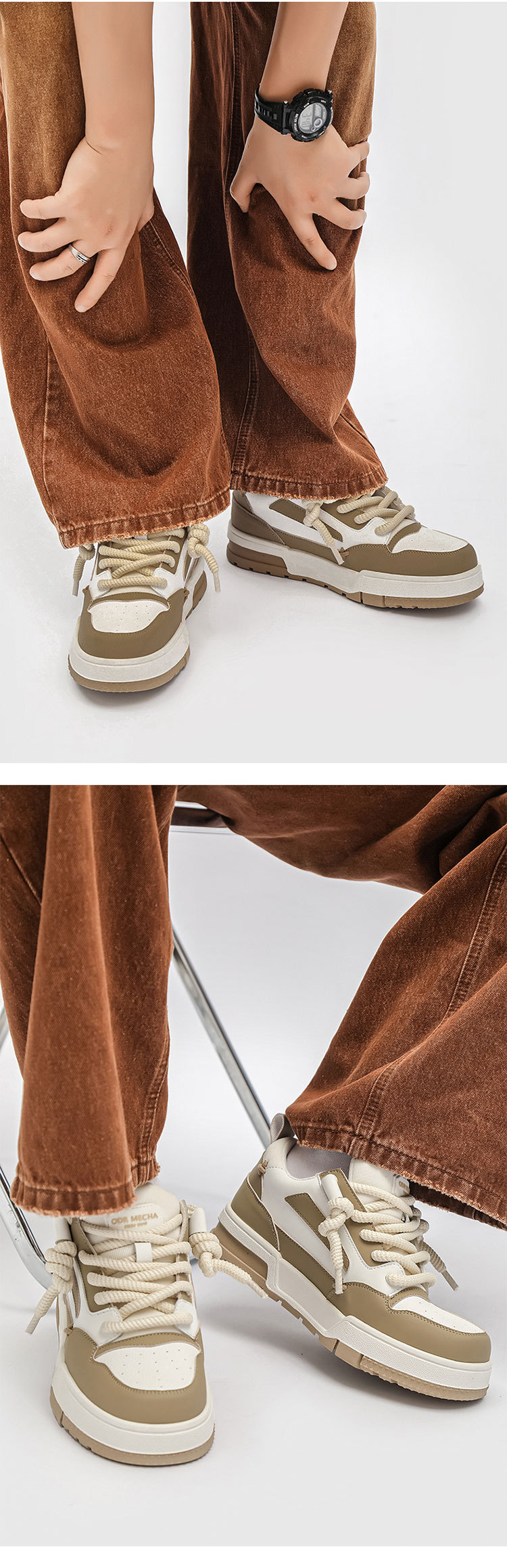 Summer breathable casual sports with thick soles and versatile height increase board niche men's shoes, Derby shoes_voghion.com