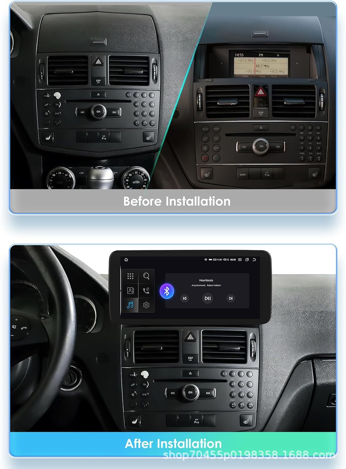 Suitable for 08-10 Mercedes-Benz C- Class W204 S204 NTG4.0 Android large screen GPS navigation Carplay