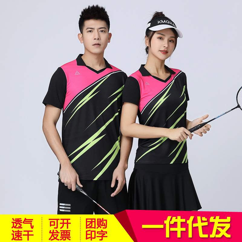 Badminton clothing women suit men's tennis suit sports summer short sleeve breathable golf suit casual sweat-absorbing high quality