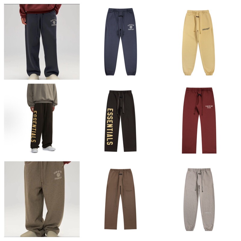 Cross-border FOG American fashion brand high street sub-line ESSENTILS embossed lettering fleece-lined loose casual long sweatpants Cross-border FOG American fashion brand high street sub-line ESSENTILS embossed lettering fleece-lined loose casual long sweatpants