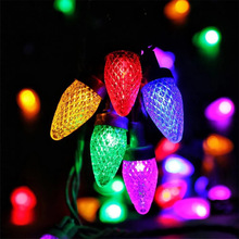 C7草莓灯串亚马逊直供工厂批发led装饰灯串圣诞节户外庭院彩灯