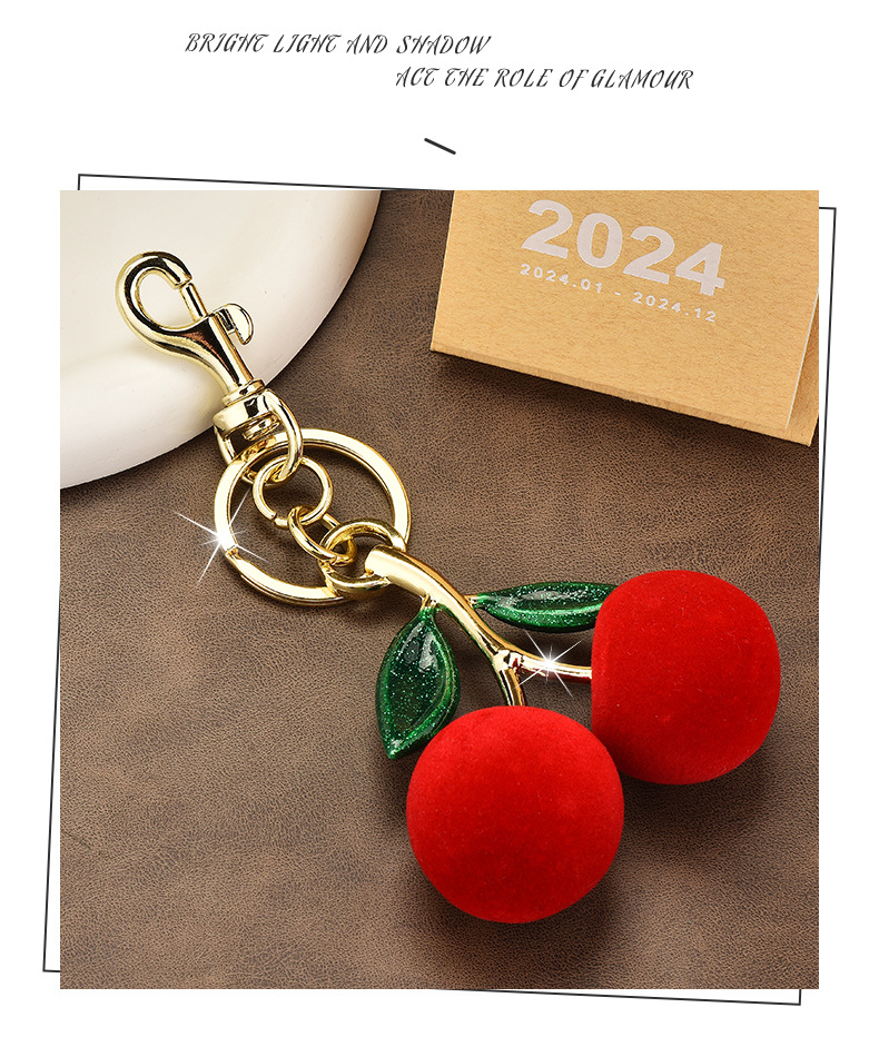 Holiday, Daily Occasion Alloy Material Bag, Peach, Cherry Pattern 1 Piece Bag Peach Cherry Alloy Women's Cute Lady