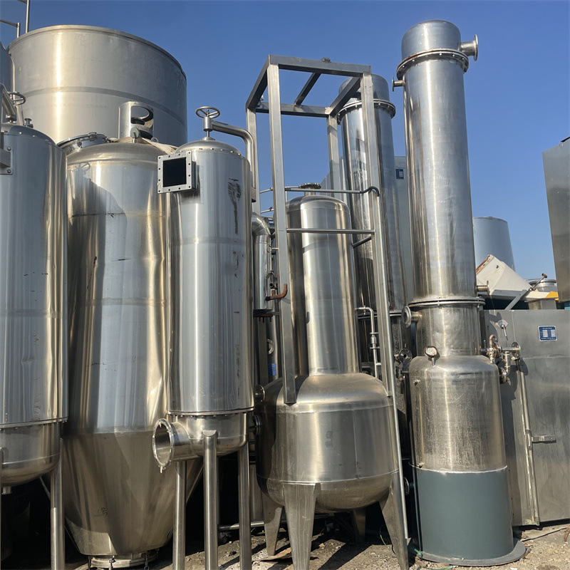 二手三效蒸发器 工业降膜蒸发设备 二手浓缩蒸发设备