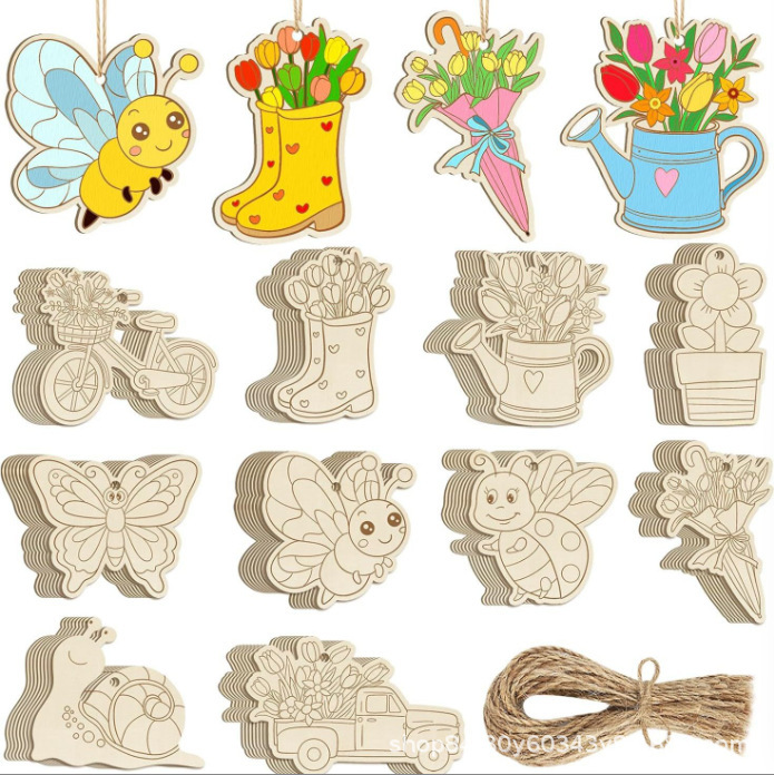 DIY Handmade Crafts Decorative Blank Wooden Puzzles Toy Set Suitable for Kidsren to Assemble and Paint