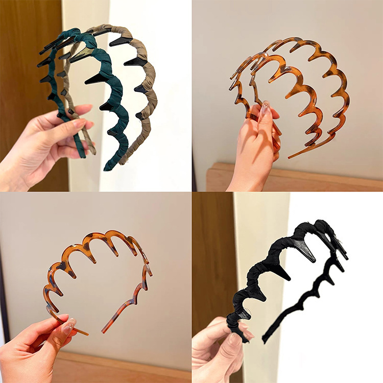 波型ヘアバンド レディース 新作 高級 洗顔用 レジン製 ヘアクリップ 高頭囲用 ヘアバンド 髪の整理ツール|undefined