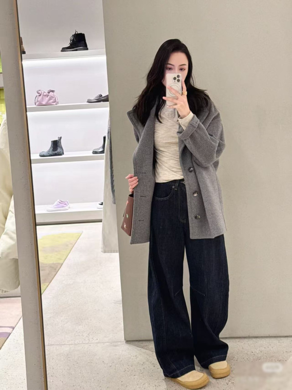 南油女装批发2025秋冬季双面穿大翻领羊毛呢子大衣女时尚宽松外套|undefined