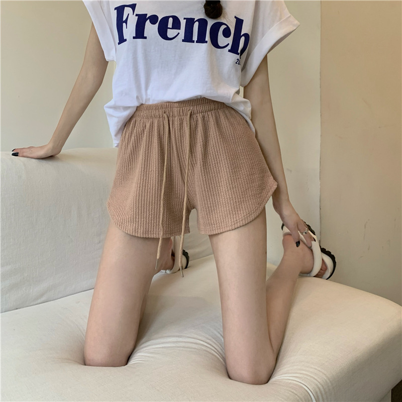 粉色短裤女2025夏季新款纯欲高腰小心机外穿A字裤女休闲热裤批发|undefined